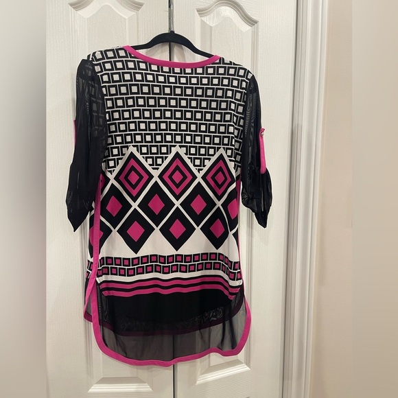Joseph Ribkoff Multicolored Graphic High Low Tunic - Picture 2 of 4